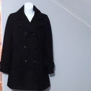 Anne Klein Black Pea Coat Sz Small